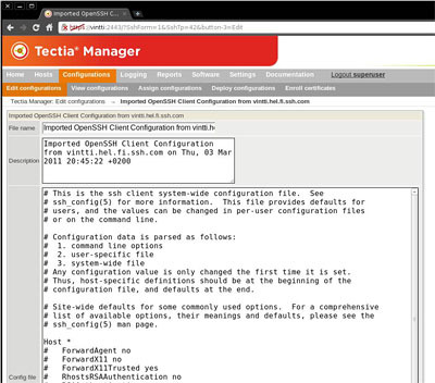 写真1 OpenSSHの設定ファイルを管理サーバー側で集中管理、配布