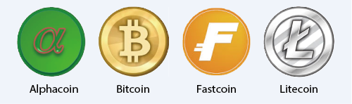 図1：各種の電子コインのロゴ