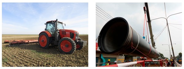 写真1：クボタは、農業機械の提供に加え、水道管から水処理施設にいたる水環境分野の製品を提供している（出典：クボタ）