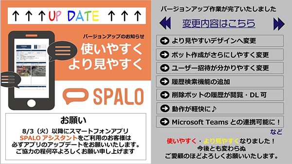 図1：「SPALO Maker」のバージョンアップのポイント（出典：ビズオーシャン）