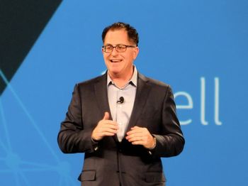 写真1：米EMCの年次イベント「EMC World 2016」の基調講演に登壇した米Dellのマイケル・デル会長兼CEO